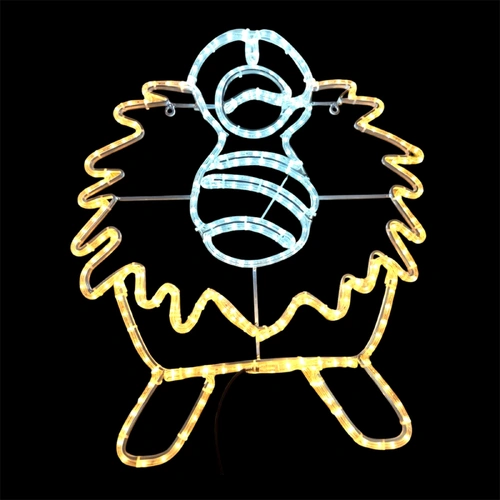 Baby Jesus Manger Rope Light Motif