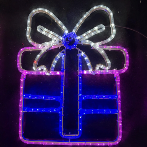 Pink Gift Box Rope Light Motif
