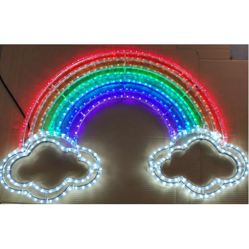 Rainbow with Clouds Rope Light Motif 