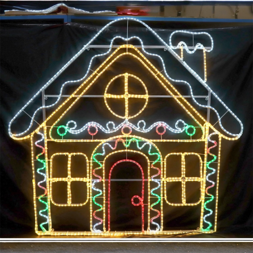 Gingerbread House Rope Light Motif