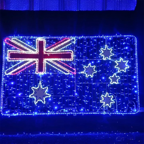 Large Australian Flag Rope Light Motif