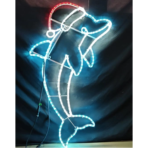 Christmas Dolphin Rope Light Motif