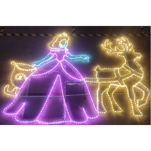 Princess with Reindeer Rope Light Motif