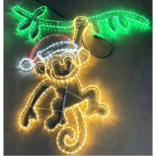Christmas Monkey Rope Light Motif