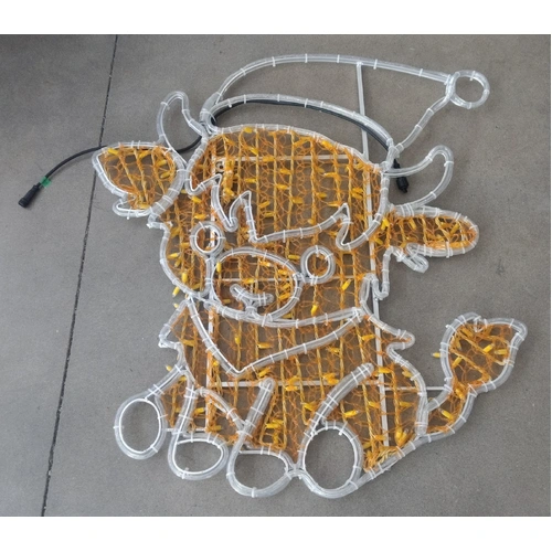 Christmas Highland Cow Rope Light Motif