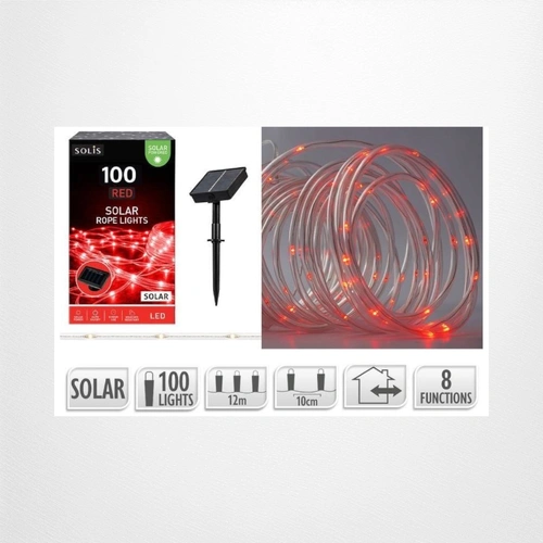 10m Red Solar Rope Light
