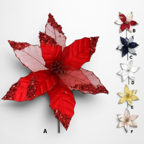 Net Sequin Poinsettia E