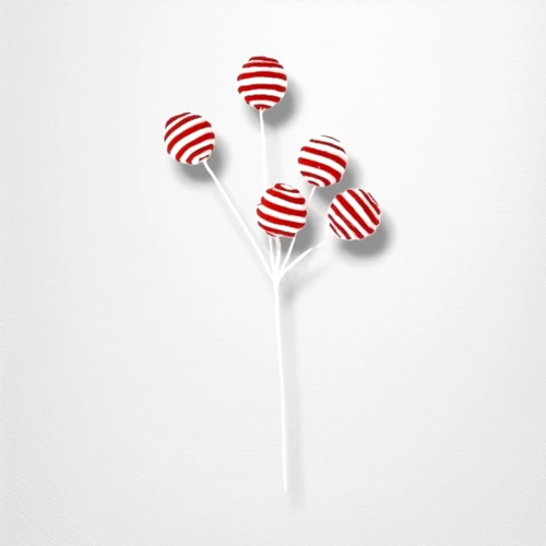 Candy Striped Swirl Ball Stem