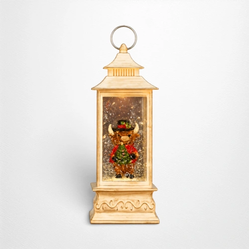 Cream Christmas Snow Lantern B