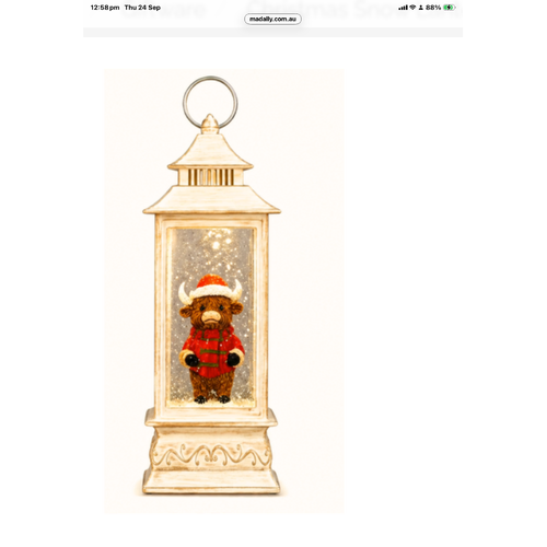 Cream Christmas Snow Lantern C