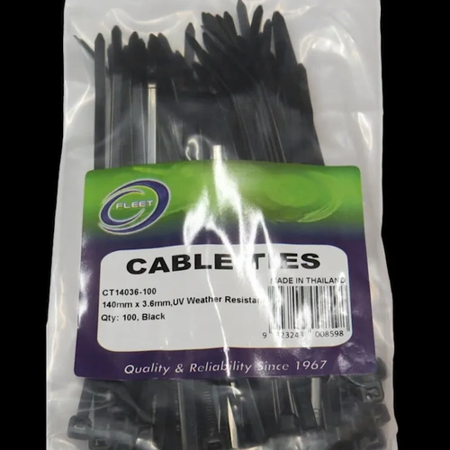 Pack of 100 Cable Zip Ties (140mm long)