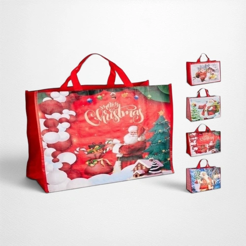 Woven Christmas Gift Shopping Bag