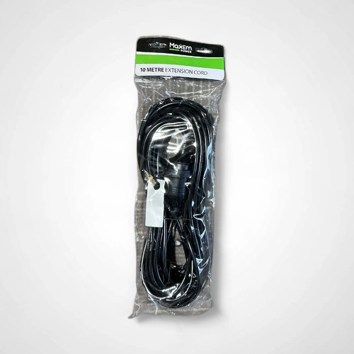 10m Black Extension Power Cord