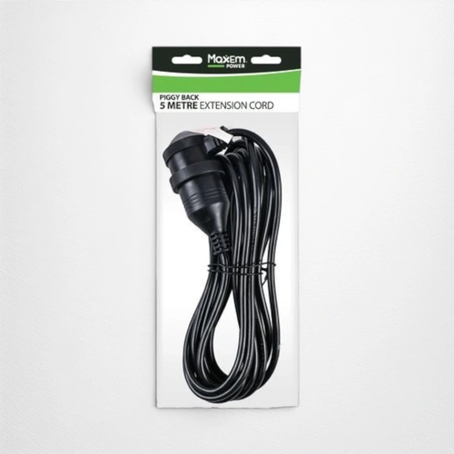 Extension Cord - 5m - Piggy Back - Black