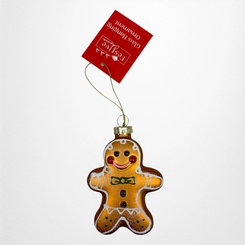 Glass Gingerbread Hanging Ornament