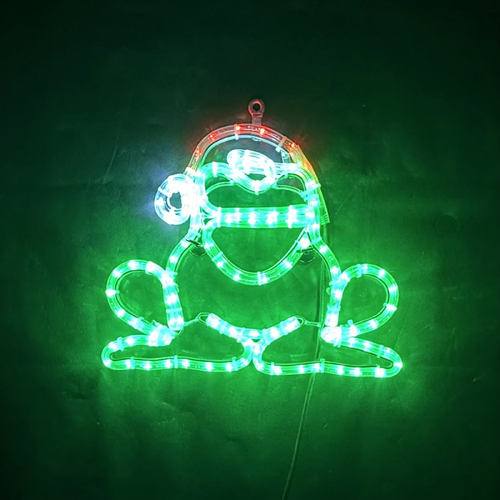 Christmas Green Frog Rope Light Motif