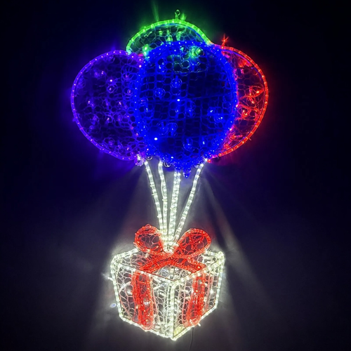 Giftbox with Balloons Rope Light Motif 