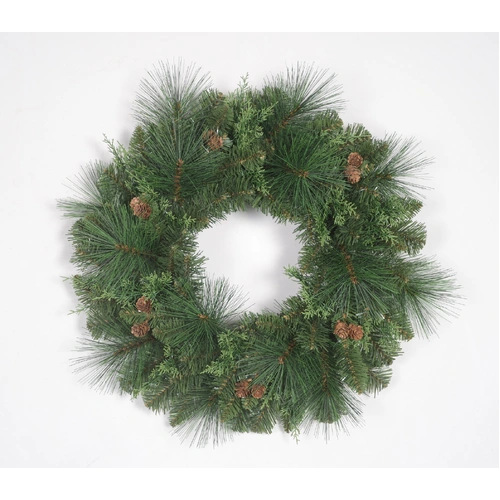 50cm Green Christmas Wreath with Pine Cones - PREORDER FOR 2025
