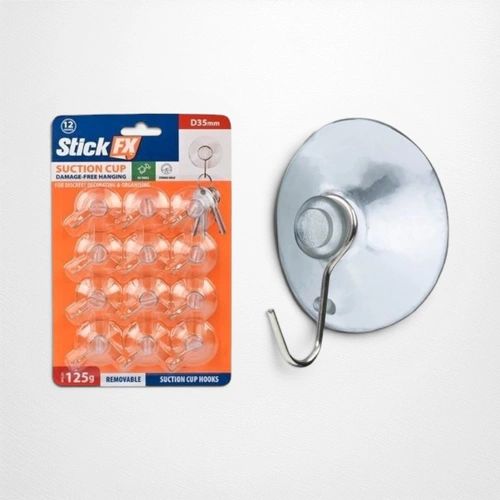 Suction Cup Hooks 33mm - 12pce