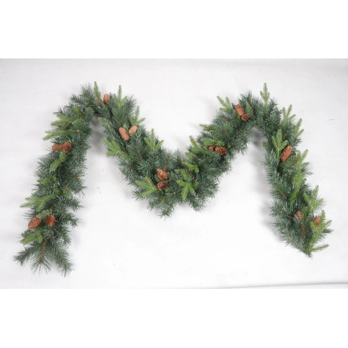 2.7M Green Mixed Leaf  Christmas Garland