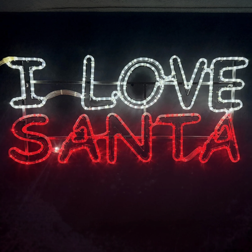 I LOVE SANTA Rope Light Motif