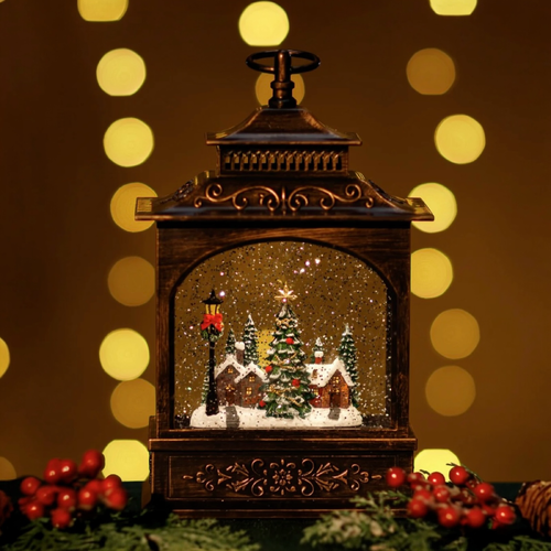 Snowing French Lantern w/ Xmas Town