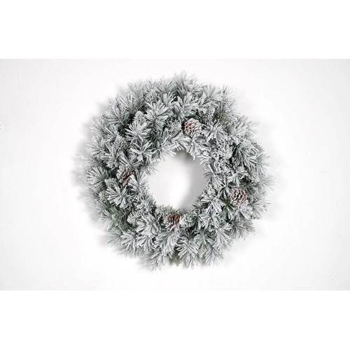 90cm Snow Christmas Wreath with Pine Cones 