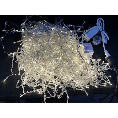 25M Warm White Icicles -Clear Wire 