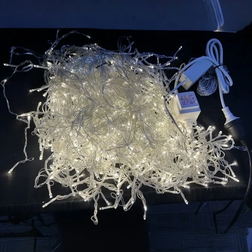 25M Warm White Icicles -Clear Wire 