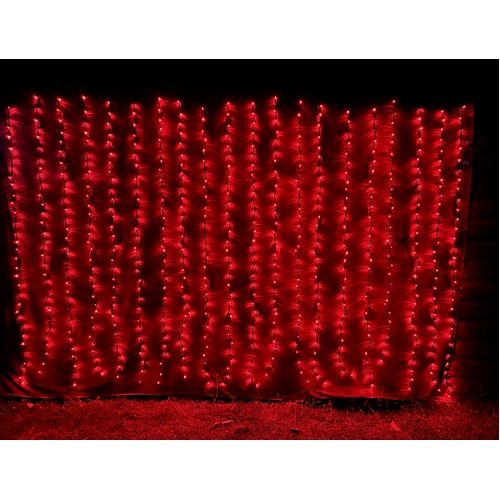 Red Waterfall Curtain Light  3m long x 2m drop