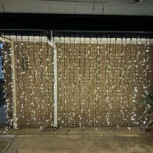 Warm White Waterfall Curtain 3m x 2m -1200 bulbs