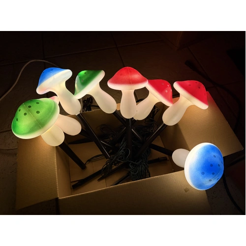 Set of 8 Coloured Mushrooms