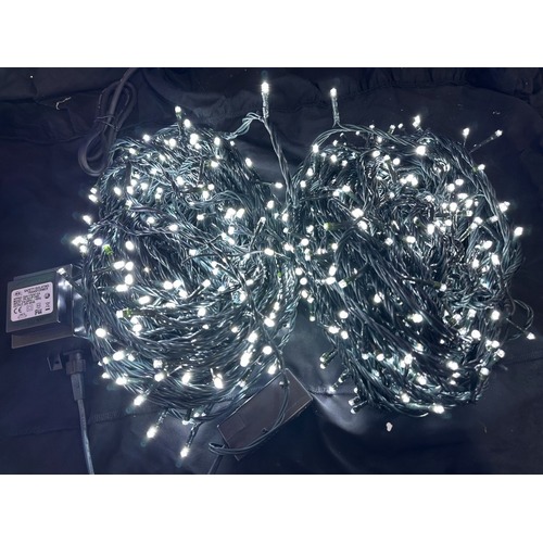 100M Cool White LED String - Green Wire