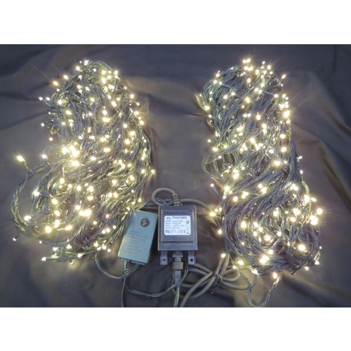 100M Warm White LED String Lights - Green Wire  