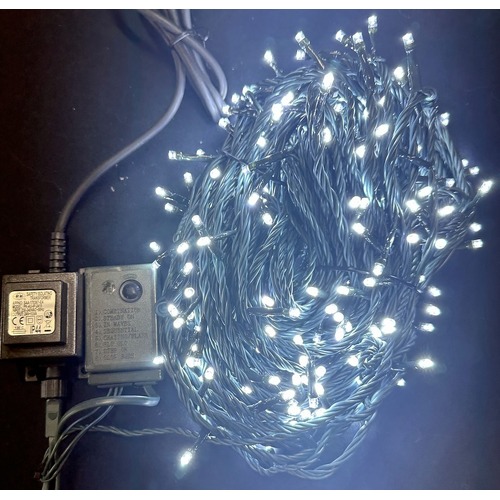 30m  White LED String - Green Wire 