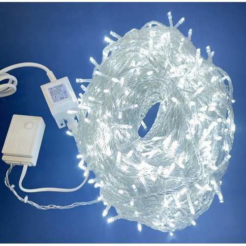 50m White LED String -clear wire 