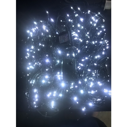 80M White LED String -green wire 