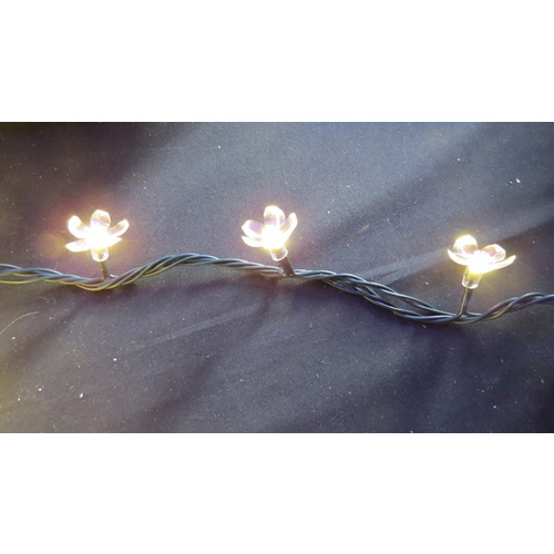 20M Warm White LED String with Cherry Blossoms