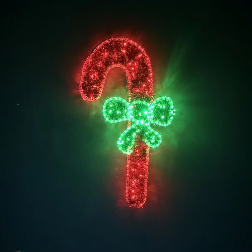 Left Facing Candy Cane Rope Light Motif 