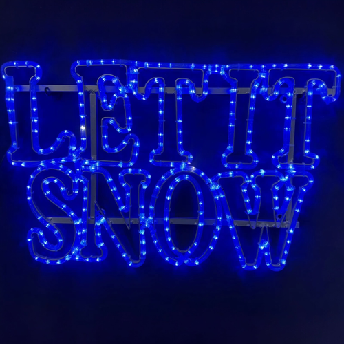Blue LET IT SNOW Rope Light Motif
