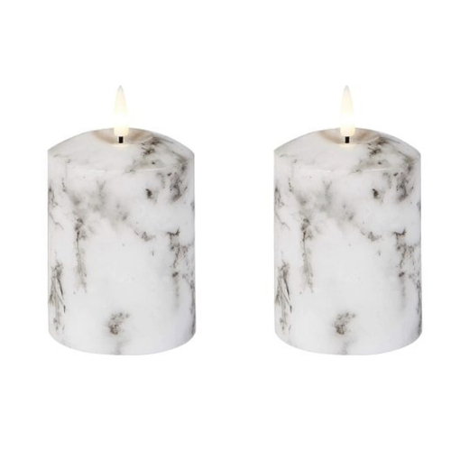 Set of 2 Marble Candles