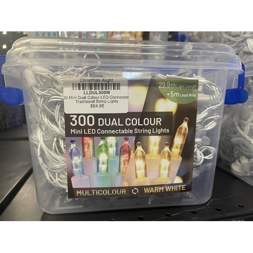 300 Mini Dual Colour LED Connectable Traditional String Lights