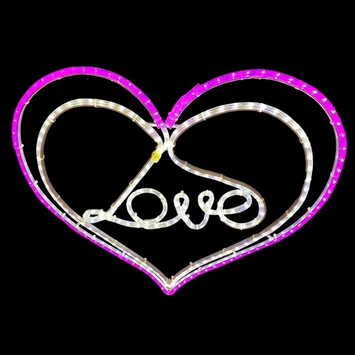Love in Heart Rope Light Motif 