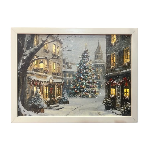 Light Up Frame Village Scene