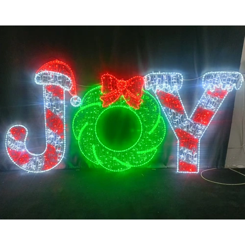 Giant Colourful JOY Rope Light Motif - PREORDER FOR 2026