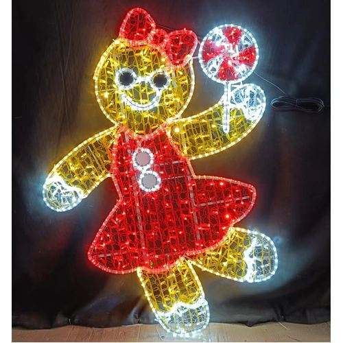 Gingerbread Girl  with Lollipop Rope Light Motif - PREORDER FOR 2026