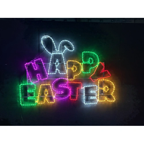 Happy Easter with Ears Rope Light Motif