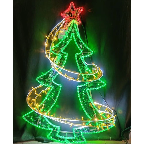 White Chasing Christmas Tree Rope Light Motif - PREORDER FOR 2026