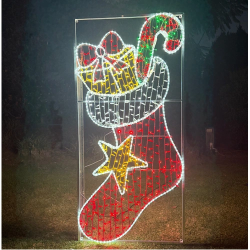 Large Christmas Stocking Rope Light Motif