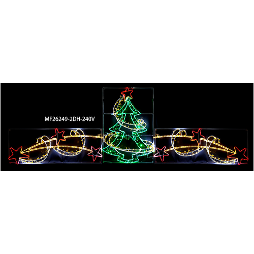 Large 4.6m Tree with Swirling Effect Rope Light Motif - PREORDER FOR 2026